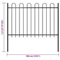 thumbnail image 2 of vidaXL Garden Fence Patio Privacy Screen Fence Wall with Hoop Top Steel Black, 2 of 4