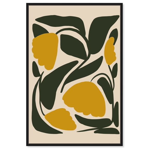 From My Botanical Garden Minimalistic Floral Art Prints Canvas Wall Art by Art Remedy, Black Floater Frame, 10"x15"