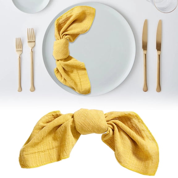 Washable Cotton Linen Napkins 16x16 Inch, Reusable Table Napkins, Soft Textured Cloth Napkins, Napkins for Wedding Parties, Bridal Showers & Home Table Decor