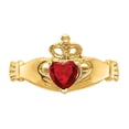 thumbnail image 5 of 14K Yellow Gold Ring Band Themed (01) January Cubic Zirconia CZ Red, Size 6, 5 of 5