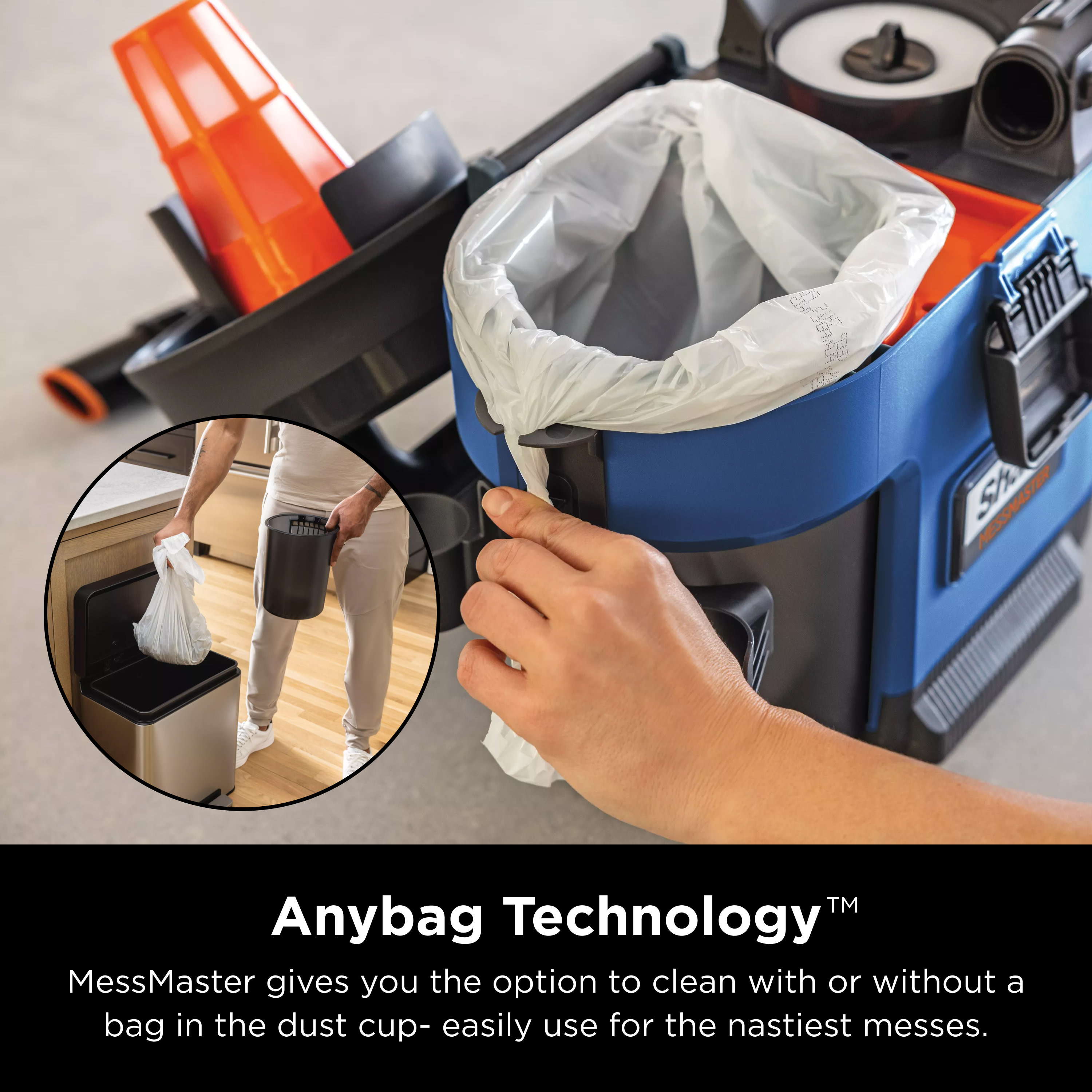 Shark MessMaster Portable Wet Dry Vacuum, Small Shop Vac, 1 Gallon Capacity, Corded, Handheld, VS100 - image 4 of 12