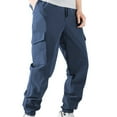 thumbnail image 4 of Rggeeun Mens Cargo Pants Male Casual Sports Pocket Solid Color Pants Street Cargo Tie Male Cargo Pants Joggers Classic, 4 of 8