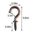thumbnail image 2 of 100 Pcs 1/2 Inch Small Screw Hooks Cup Hook Screw-in Lights Hooks Jewelry Hooks Red Bronze, 2 of 4