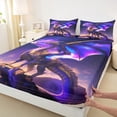 thumbnail image 3 of Castle Fairy Magical Dragon 3pcs Twin Sheet Sets,Galaxy Universe Twin Fitted Sheet,Abstract Animal Breathable Flat Sheet,Super Cozy Gradient Room Decor, 3 of 7