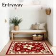 thumbnail image 3 of ODIKA 5x7 Machine Washable Non-Slip Area Rug, Elegant Poinsettia Bloom Holiday with Botanical Winter Garden Ultra Soft Rug, None, 632431, 3 of 7
