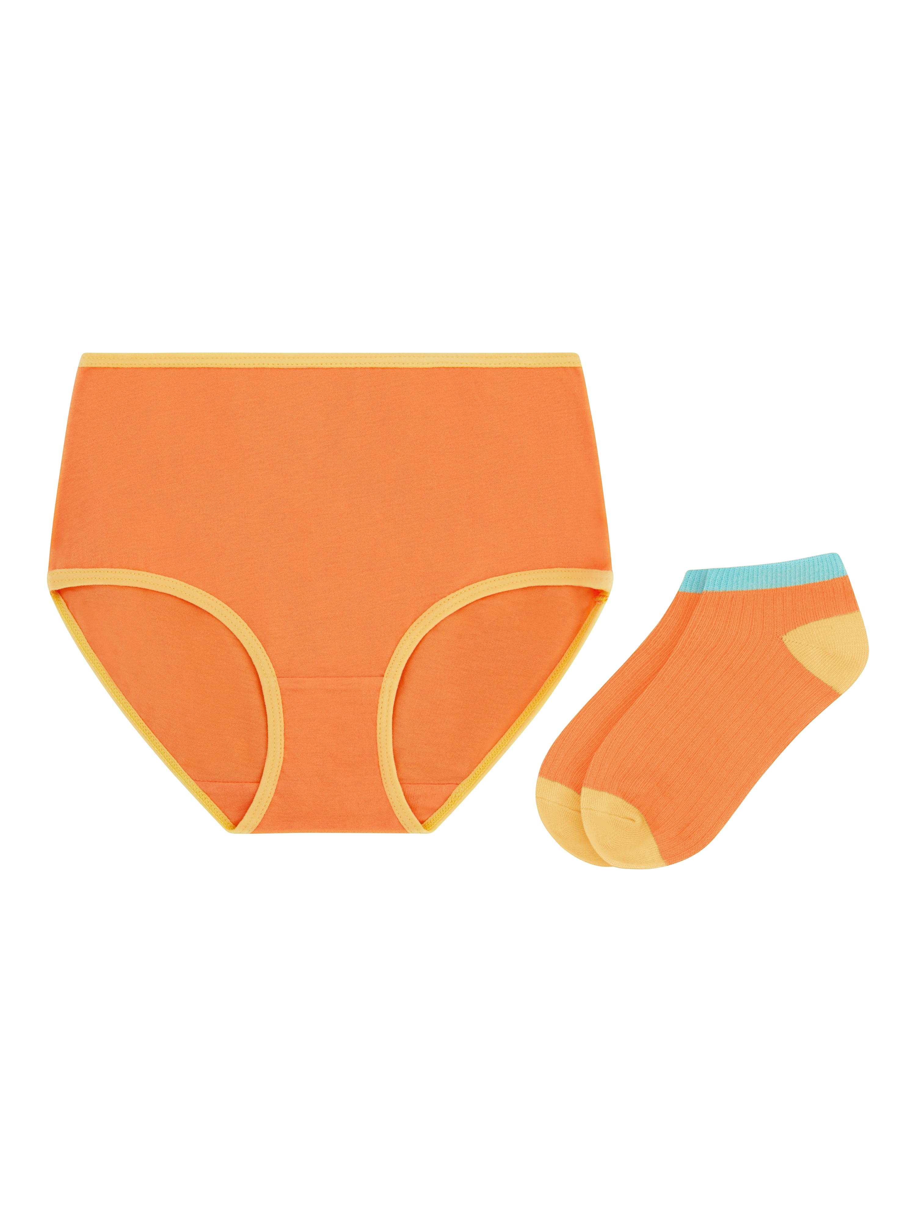 Wonder Nation Girls Cotton Underwear & Socks Bundle, 14-Pack, Sizes 4-16