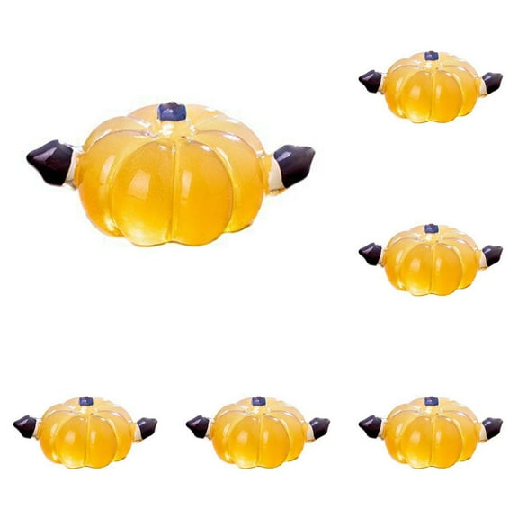 Piwvid 12PCS Halloween Mini Pumpkins Decor, Luminous Miniature Resin Pumpkins Tiny Pumpkins Decor Glow in The Dark Pumpkin Decorations