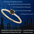 thumbnail image 2 of Gem Stone King 10K Yellow Gold Brown Smoky Quartz and White Lab Grown Diamond Engagement Ring for Women (0.31 Cttw, Round 4MM, Gemstone Birthstone, Size 7), 2 of 5