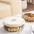 thumbnail image 4 of Glass Candy and Nuts Serving Container Wooden Lid Round Food Storage Platter✨s F0O1, 4 of 8