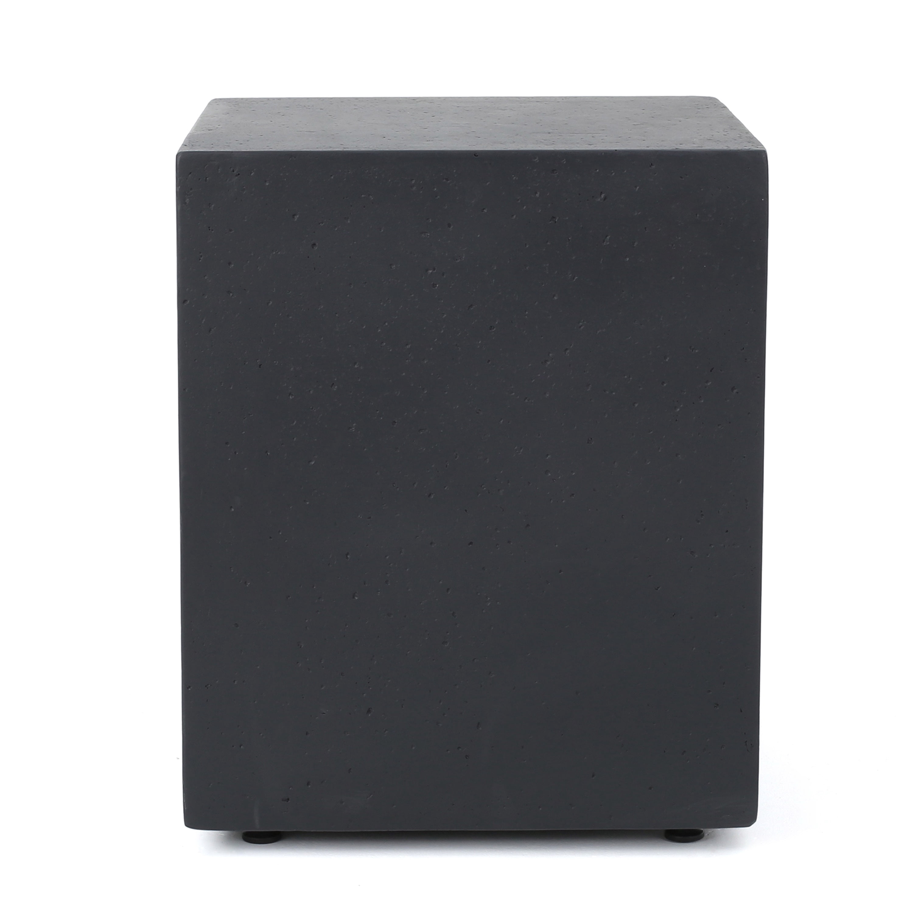Mintazer 16" Lightweight Concrete Propane Tank Holder Side Table, Multifunctional Square Outdoor End Table for Patio Backyard, Dark Gray