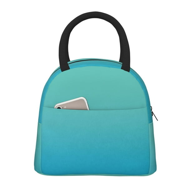 Balery Teal Turquoise Bolsa de Almuerzo para Mujeres, Caja de Almuerzo, Bolsa de Almuerzo Pequeña Impermeable, Tote de Almuerzo Reutilizable con Gran Capacidad