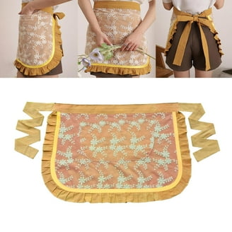Conditiclusy Pretty Ruffled Waist Apron, Oil-proof, Lace