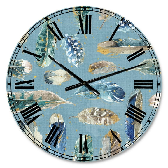 Designart Oversized Multicolor Analog Round Modern Traditional Wall Clocks, CLM30950-C23