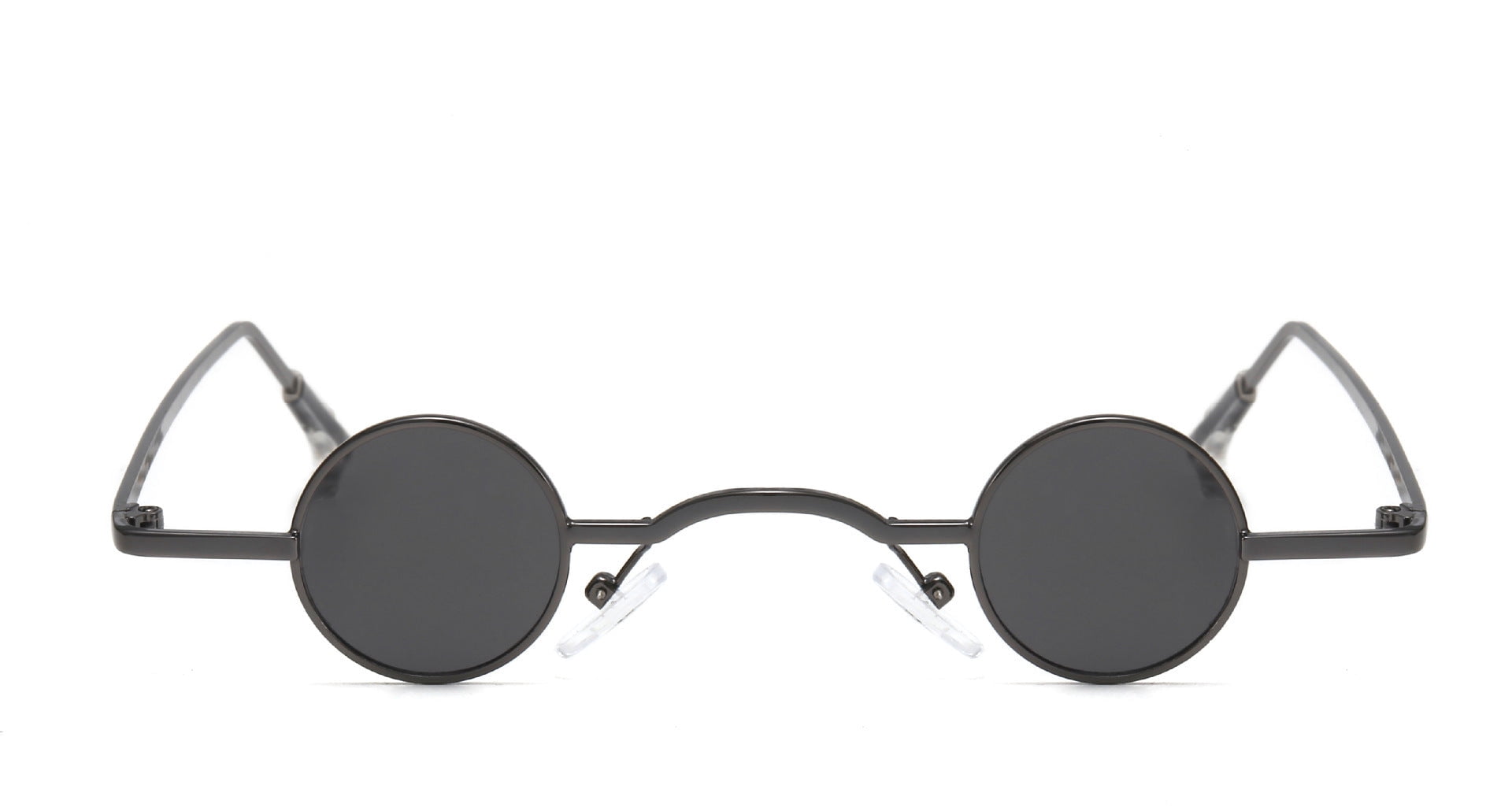 Retro Round Frame Sunglasses for Men, UV400 Protection, Metal Frame, PC Lens, Punk Style, Cool for Filming, Large Fit