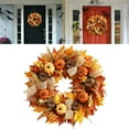 thumbnail image 2 of Garland-Fall&nbsp;Decor-Halloween Garland-Fall Decor Fall Wreaths for Front Door Outside Fall Door Wreath with Orange Pumpkins Leaves Bows 45Cm Autumn Wreath Fall Decorations for Home Patio Outside, 2 of 9