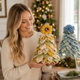 thumbnail image 6 of Small Fabric Christmas Tree Sunflower Christmas Decor Diy Sewing Kit 12X6 Inch Handmade Seasonal Decor for Farmhouse Tabletop Holiday Displays, 6 of 6
