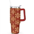 thumbnail image 2 of Christmas Tree 40 Oz Tumbler with Handle Double Wall Christmas Snowflake Ball Coffee Travel Mug Modern Thermal Insulated Coffee Mug for Spring Summer Camping Outdoor for Mom Wife Teacher Neighbor, 2 of 7