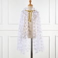 thumbnail image 3 of MEZZALL Toddler Girls Lace Up Cape Party Robe Kids Holiday Party Floral Tulle Princess Cloak Cozy Dailywear, White, 2-10 Years, 3 of 5