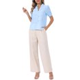 thumbnail image 2 of INSPIRE CHIC Eyelet Tops for Women Summer Short Sleeve Casual V Neck Hollow Out Shirts XL Light Blue, 2 of 6