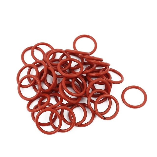 40Pcs Red 13mm x 1.5mm Silicone Rubber Gasket O Ring Sealing Ring Heat Resistant