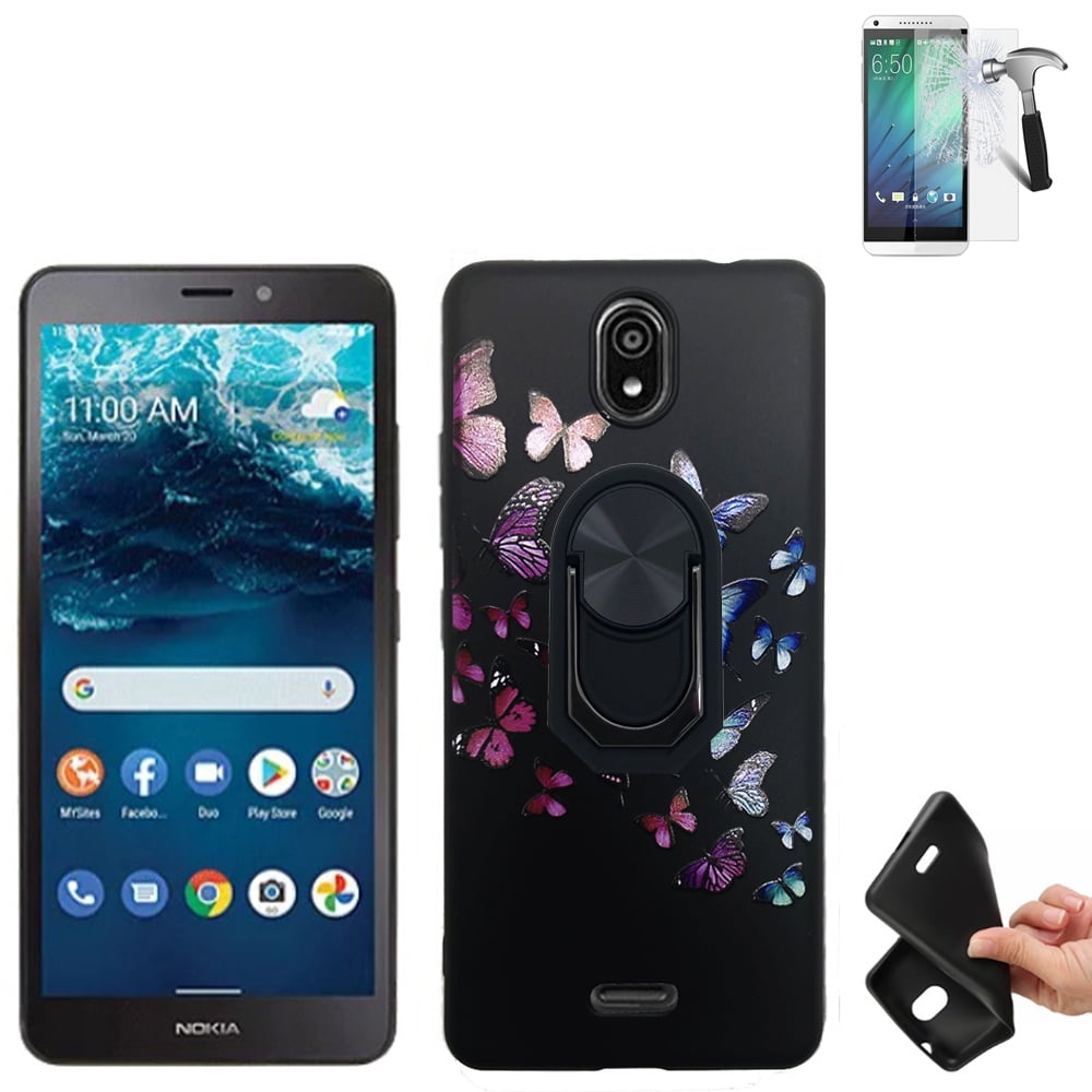 Phone Case For Nokia C100 N152DL with Screen Protector +Ring Stand (Gel