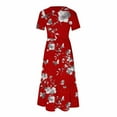 thumbnail image 5 of Roncen Women's Round Neck Print Short Sleeve Dress - Casual Loose Fit with Pockets, Fashion Summer Daily Wear Stylish Comfortable Pocket Dress for Outing, 5 of 5