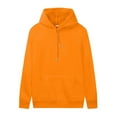 thumbnail image 2 of IMENGL Solid Color Plush Thick Raglan Sleeve hooded sweater Autumn Winter, Orange XL, Size M-2XL, 2 of 2