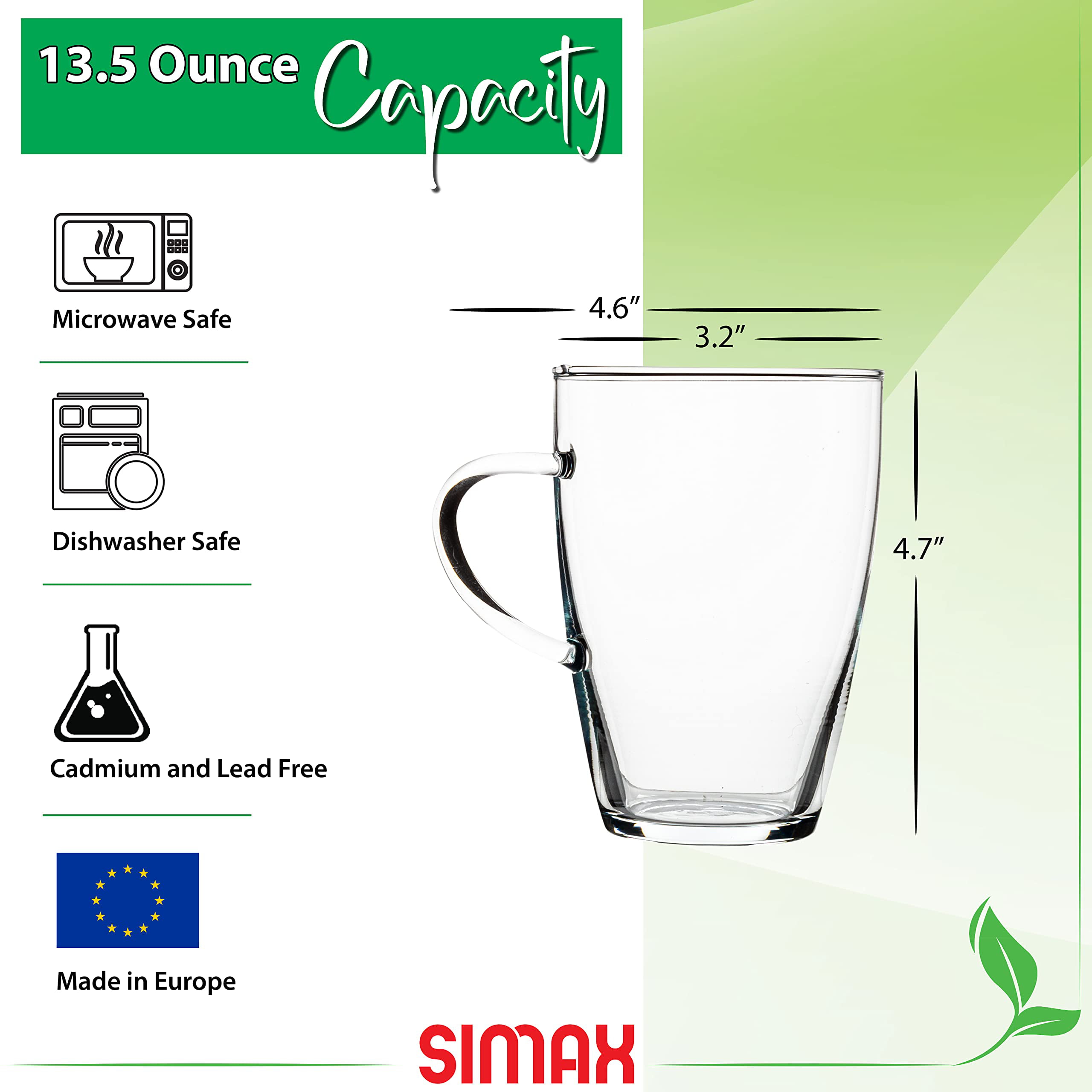 13 oz Glass Coffee Mugs  Simply + Green Solutions — Simply+Green Solutions