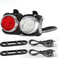 thumbnail image 1 of Juego de luces para bicicleta de montaña, 3 luces LED de advertencia, luz trasera, luz delantera recargable vía USB, equipo de conducción, 1 of 5