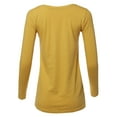 thumbnail image 3 of A2Y Women's Basic Solid Soft Cotton Long Sleeve V-neck Top T-shirt Light Mustard M, 3 of 3
