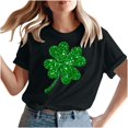 thumbnail image 4 of VATAPA Shamrock Tee Shirts for Women St Patricks Day Short Sleeve T-shirts Lucky Clover Graphic Tees Irish Holiday Tops Festival Parade Tshirts on Sale Black XXXL, 4 of 6