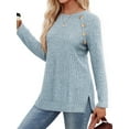 thumbnail image 3 of OALUXE Long Sleeve Shirts for Women Casual Tunic Tops Loose Fit Dressy Lightweight Sweaters, 3 of 7