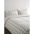 thumbnail image 4 of Melange Home Printed Design Cotton Collection 400 Thread Count Elephants Printeded Duvet Set - 4 Color Grey Queen, 4 of 5