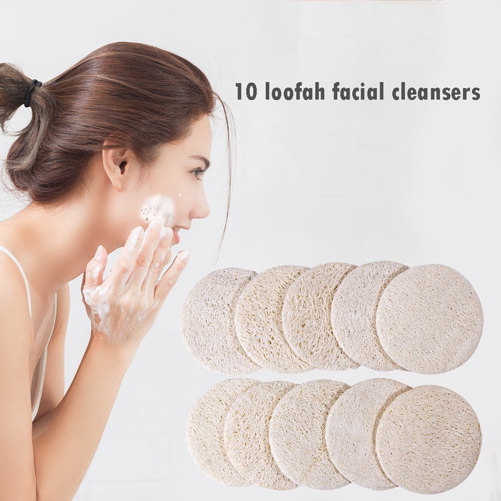 10pcs Natural Loofah Face Cleaning Pads Bath Shower Washing Scrubber Sheet