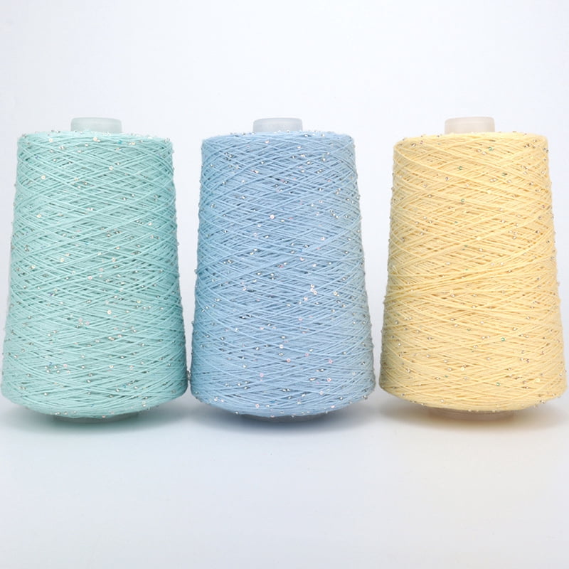 Firefly Hope 500g Glitter Sequined Cotton Yarn, Shiny Sparkle Sequin Thread for Hand Knitting & Crochet Projects, DIY Craft Supplies for Garments & Home Decor, C5