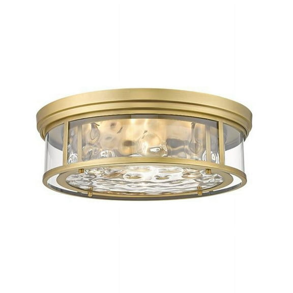 Open Box 493F4-RB-Z-Lite-Clarion - 4 Light Flush Mount In Transitional Style-6.25 Inches Tall and 20.75 Inches Wide-Rubbed Brass Finish
