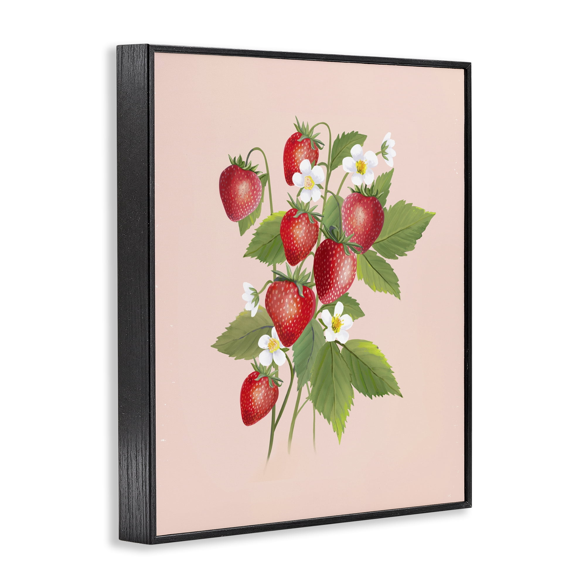 Stupell Industries Cottage Garden Strawberries Black Framed Giclee Art, design by Diane Neukirch