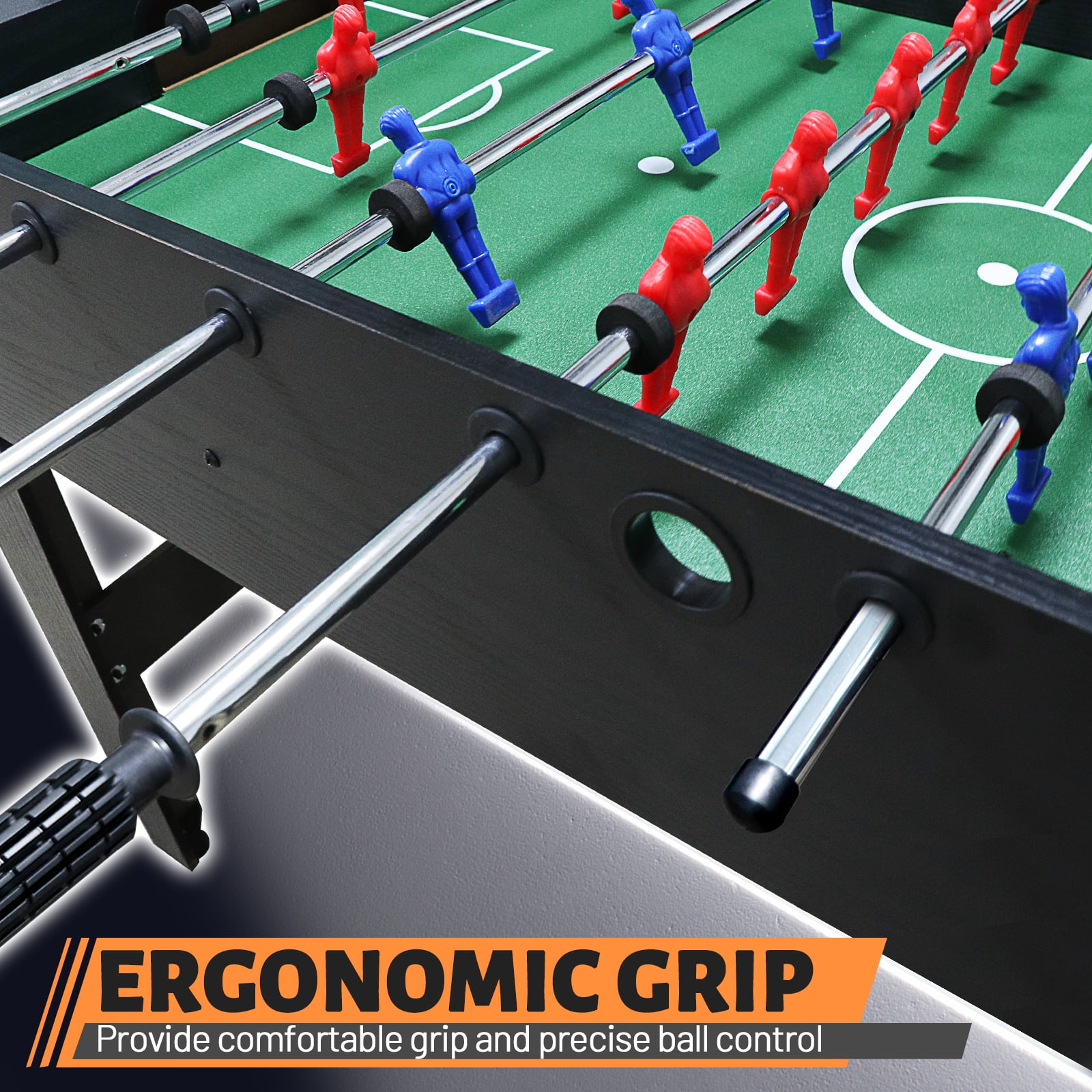 Seydrey 48" Full Size Foosball Table, Table soccer Set with 2 Footballs, Score Keeper, Solid and Sturdy Legs, Football Table for Home, Family, Kids, Adults