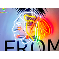 thumbnail image 2 of Queen Sense 20" For Chicagos Sports Team Blackhawks Neon Sign Acrylic Man Cave Handmade Neon Light 120CBHWA2, 2 of 3