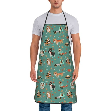 

Gaeub Veterinary Clinics Print Apron for Men and Women Waterproof Apron for Cooking Dishwashing Lab Butcher Dog Grooming