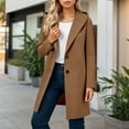 thumbnail image 2 of Womens Peacoat Single- Trench Coats Loose Long Hooded Jacket (Coffee XXL), 2 of 7