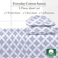 thumbnail image 5 of California Design Den 3 Piece Filigree Pattern XL Twin Sheets Set - 100% Cotton Bed Sheet Set, Twin XL Cooling Sheets, Sateen Sheet Set, Deep Pocket Bedding Set - Filigree, 5 of 8