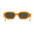 thumbnail image 4 of Womens Mod Narrow Octagonal Thick Plastic Retro Sunglasses Orange Green, 4 of 4