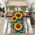 thumbnail image 2 of Manfei Female Men Rustic Floral Sunflower 4pcs Bed Sheets,Lodge Cottage King Sheets,Vintage Retro Super Cozy Sheet Set,Microfiber Bedroom Decor, 2 of 7