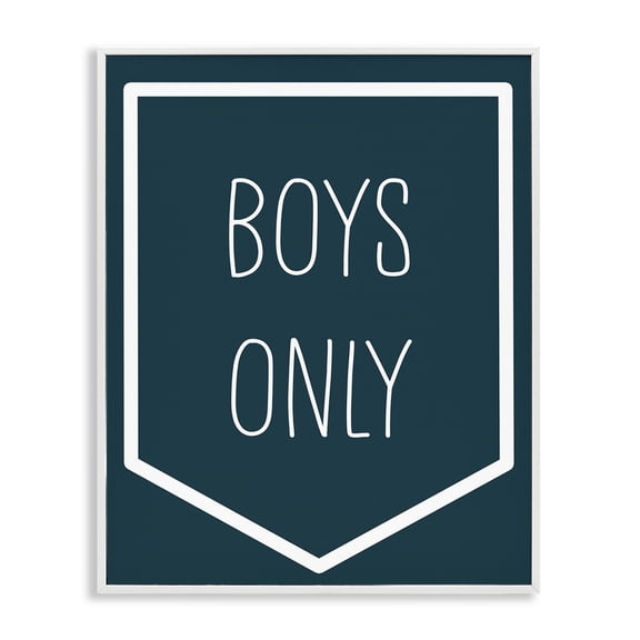 Stupell Industries Contemporary Minimal Boys Only White Framed Giclee Art, 11 x 14, by Lil' Rue