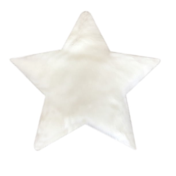 Alfombra moderna y creativa con forma de estrella, de felpa, para mesa de té, para decorar, 50 x 50 cm (blanca)