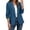 *Blue, variant on Women's Ruched 3/4 Sleeve Open Blazer, Solid Color Work Office Blazer For Women, Ladies' Lightweight Business Casual Jacket with Pockets,Black,S-2XL
