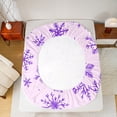 thumbnail image 5 of Feelyou Purple Snowflake Twin Sheet Sets, Winter Christmas Twin Fitted Sheet, Dreamy Cartoon Flat Sheet, Super Cozy Room Decor,3 Pieces, 5 of 7