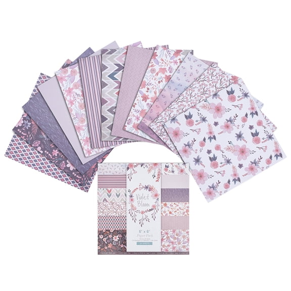 1set Scrapbook Paper Pad for DIY Album Scrapbook Greeting Card Background Paper Mixed Patterns 152x152x0.1mm 24sheets/set. Paper