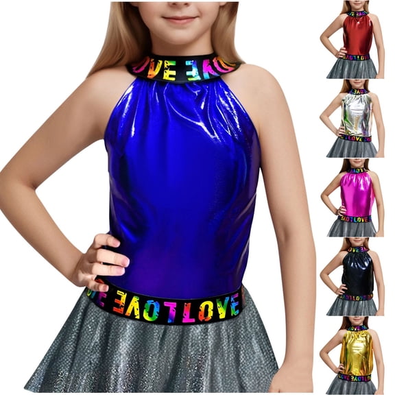 Miluxas Girls Sparkly Sequin Tops Mock Neck Blouse Sleeveless Shiny Tank Top Sleeveless Glitter Outfits Party Shirt Silver 4-5 Years